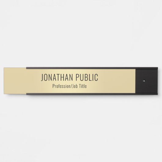 トレンディー金ゴールドルックモダンシンプルテンプレートエレガント サインプレート (正面)