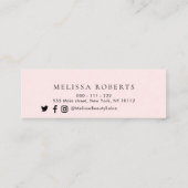 トレンディー金ゴールド及びピンク美容師名刺 スキニー名刺 (裏面)