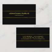 トレンディー金ゴールド名エレガント(黒)テンプレート 名刺 (正面/裏面)