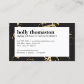 トレンディー金ゴールド大理石のパターン（黒） 名刺 (裏面)