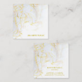 トレンディー金ゴールド大理石テンプレートゴエレガントールデモダンン スクエア名刺 (正面/裏面)