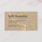 トレンディー金ゴールド大理石パターンオンクラフト 名刺 (裏面)