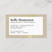 トレンディー金ゴールド大理石パターンTan Designer 名刺 (裏面)