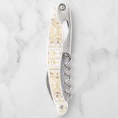 トレンディー金ゴールド幾何学模様アステカ ソムリエナイフ (裏面)