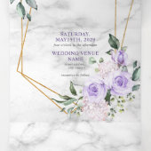 トレンディー金ゴールド幾何学的薄紫フローラ大理石 三つ折り招待状 (内部中)