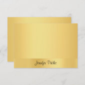 トレンディー金ゴールド手書きスクリプトエレガントテンプレート ノートカード (正面/裏面)