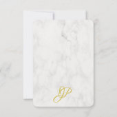 トレンディー金ゴールド手書き名エレガント大理石 ノートカード (裏面)