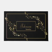 トレンディー金ゴールド星モノグラムの ドアマット (正面)