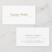 トレンディー金ゴールド書簡ミニマルエレガントデザイン 名刺 (正面/裏面)