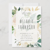 トレンディー金ゴールド水彩ピーニーズブライダルシャワー 招待状 (正面)