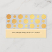 トレンディー金ゴールド水玉模様色ブロック 名刺 (裏面)