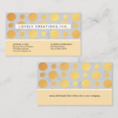 トレンディー金ゴールド水玉模様色ブロック 名刺 (正面/裏面)