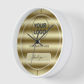 トレンディー金ゴールド波紋ここにプロモビジネス 壁時計 (傾斜)