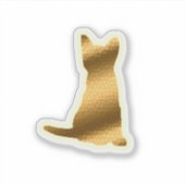 トレンディー金ゴールド猫 シール (正面)