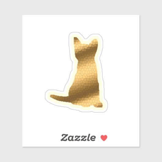 トレンディー金ゴールド猫 シール (シート)