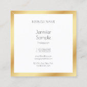 トレンディー金ゴールド白モダンプロフェッショナルエレガント スクエア名刺 (裏面)