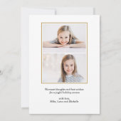 トレンディー金ゴールド白黒パインズクリスマスフォト 招待状 (裏面)