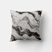 トレンディー金ゴールド白黒マーブル クッション (裏面)