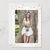 トレンディー金ゴールド紙吹雪ドット卒業パーティー写真 招待状 (裏面)