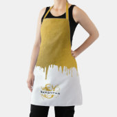 トレンディー金ゴールド金属滴下モノグラム エプロン (インサイチュ)