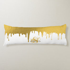 トレンディー金ゴールド金属滴下モノグラム ボディピロー