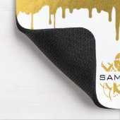 トレンディー金ゴールド金属滴下モノグラム マウスパッド (コーナー)