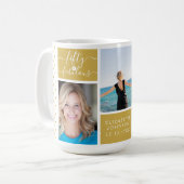 トレンディー金ゴールドDotty Fifty & Fabulous 50誕生日 コーヒーマグカップ (正面左)