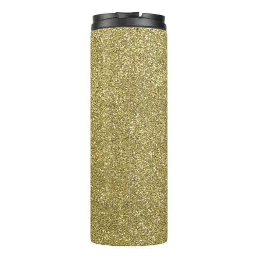 トレンディー金属グリッター金ゴールドモノグラムの光 タンブラー (裏面)