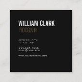 トレンディー金箔テクスチモダンャーブラックミニマリスト スクエア名刺 (裏面)