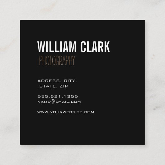 トレンディー金箔テクスチモダンャーブラックミニマリスト スクエア名刺 (裏面)