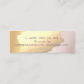 トレンディー金箔ブラシストローク、グリッターの点滅 スキニー名刺 (裏面)