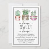 トレンディー鉢植え引っ越し祝いパーティーパーティー 招待状 (正面)