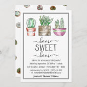 トレンディー鉢植え引っ越し祝いパーティーパーティー 招待状 (正面/裏面)