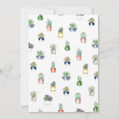 トレンディー鉢状の多肉植物引っ越し祝いパーティーパーティー 招待状 (裏面)