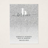 トレンディー銀グリッターモノグラムヘアクリップディスプレイ (正面)