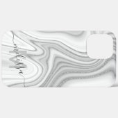 トレンディー銀グリッター輝き大理石名モノグラム Case-Mate iPhoneケース (裏面 (横))