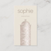 トレンディー銀シークイン美容師スプレー缶サロン 名刺 (正面)