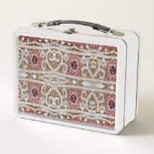 トレンディー銀スタイリッシュ金ゴールドブルゴーニュ・ピンクボヘミア メタルランチボックス (正面)