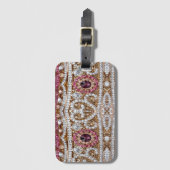 トレンディー銀スタイリッシュ金ゴールドブルゴーニュ・ピンクボヘミア ラゲッジタグ (正面縦)