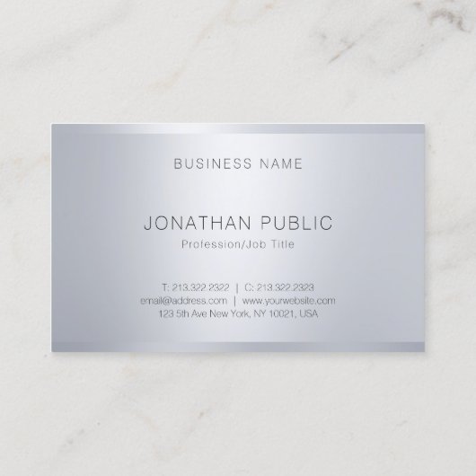 トレンディー銀テンプレートエレガントモノグラムのモダン 名刺 (裏面)