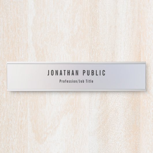 トレンディー銀テンプレートモダンプロフェッショナルエレガント サインプレート (正面)
