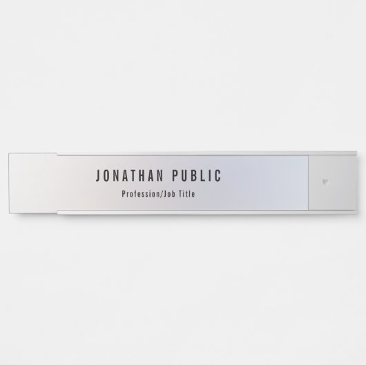 トレンディー銀テンプレートモダンプロフェッショナルエレガント サインプレート (正面)