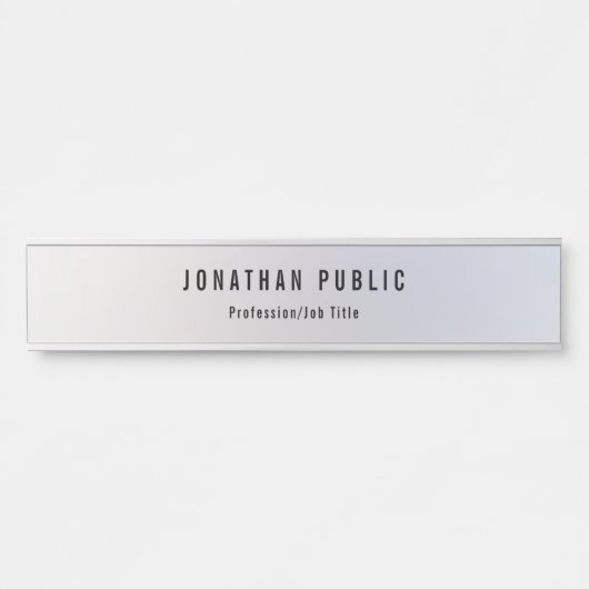トレンディー銀テンプレートモダンプロフェッショナルエレガント サインプレート (正面)