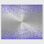 トレンディー銀メタリックパープルグリッター ラッピングペーパー (フラット)