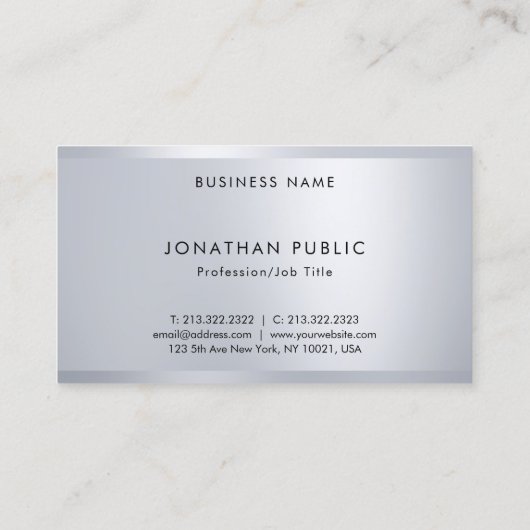 トレンディー銀モノグエレガントラムモダンテンプレート 名刺 (裏面)