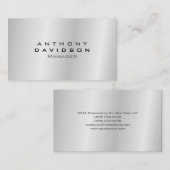 トレンディー銀灰色カスタムプロフェッショナル 名刺 (正面/裏面)