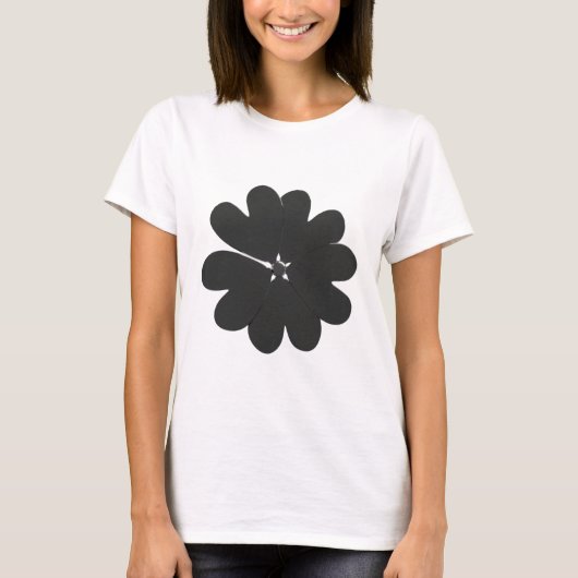 トレンディー銀金属花Tシャツ Tシャツ (正面)