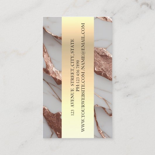 トレンディー銅グリッター大理石はさみ 名刺 (裏面)