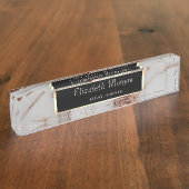 トレンディー銅グリッター大理石 デスクネームプレート (側面)