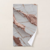 トレンディー銅グリッター大理石 バスタオルセット (ハンドタオル)